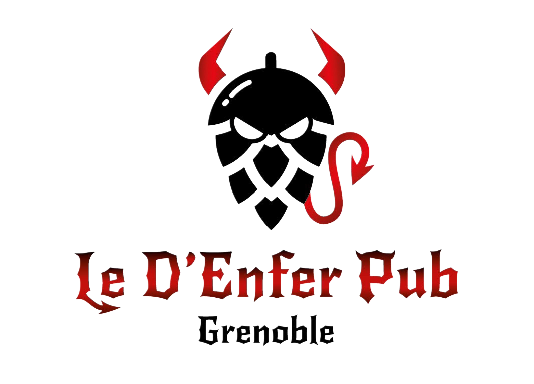 Logo du D'Enfer Pub représentant une guitare électrique enflammée